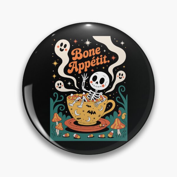 Item preview, Bone Appétit: A whimsical Halloween scene where a skeleton luxuriates in a massive teacup designed and sold by Grang Art Artistic Designs.