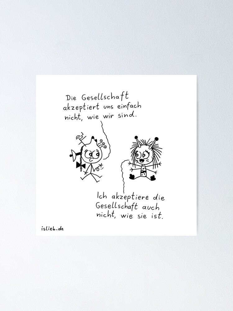 Alternative Ansicht von Inakzeptanz islieb Cartoon Poster