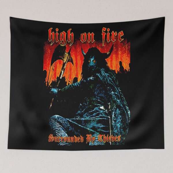 Item preview, in Band Flames Fury Heavy Music Forged Vintage Metal designed and sold by SaltySourDesig.