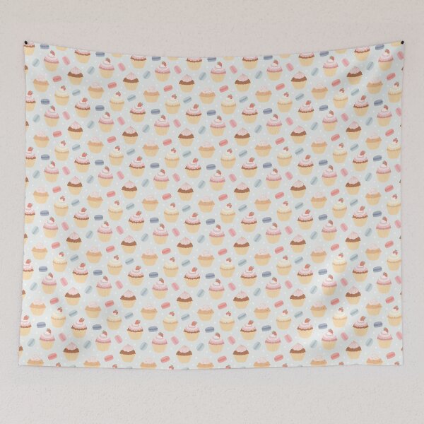 Item preview, Cupcakes and Macarons Seamless Pattern – Cute Bakery Illustration designed and sold by WojcikDesigners.