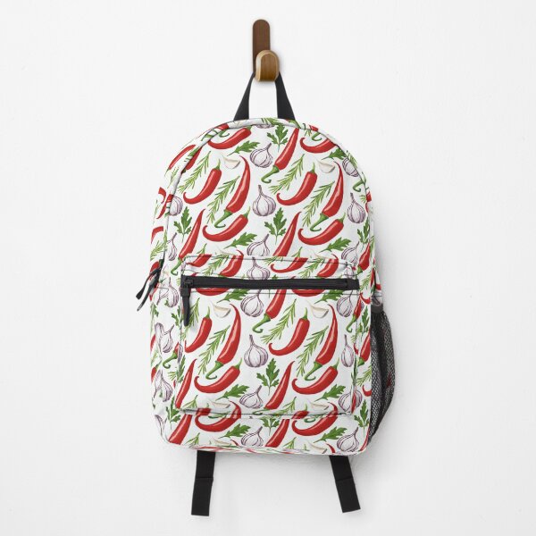 Item preview, Chili Pepper Seamless Pattern – Spicy Culinary Illustration with Garlic and Herbs designed and sold by WojcikDesigners.