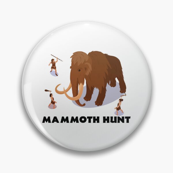 Item preview, Wooly Mammoth Hunt Prehistoric Adventure Design designed and sold by Retr0Tshirts.