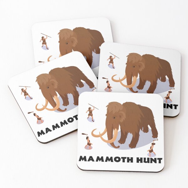 Item preview, Wooly Mammoth Hunt Prehistoric Adventure Design designed and sold by Retr0Tshirts.