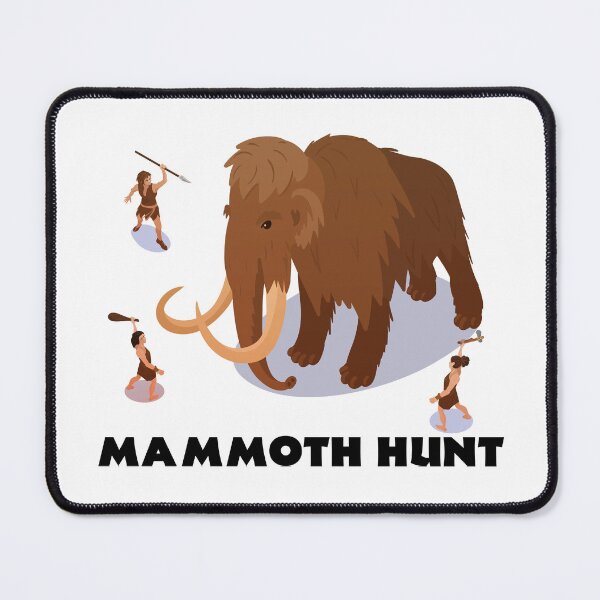 Item preview, Wooly Mammoth Hunt Prehistoric Adventure Design designed and sold by Retr0Tshirts.