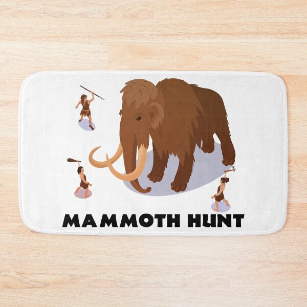 Item preview, Wooly Mammoth Hunt Prehistoric Adventure Design designed and sold by Retr0Tshirts.