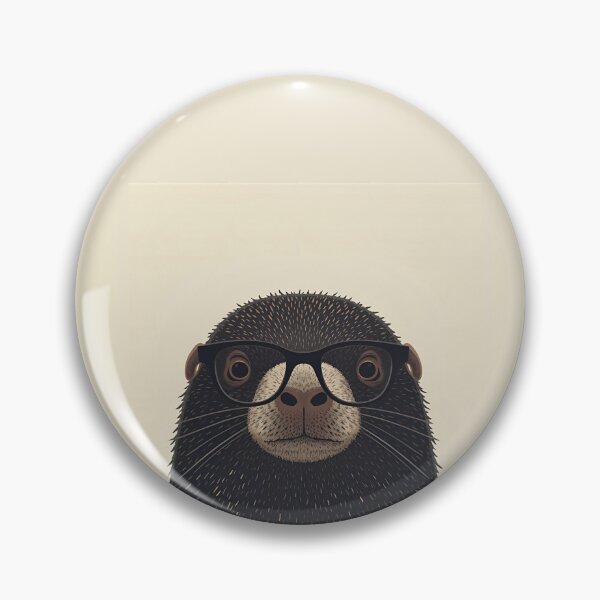 Item preview, Cute Mole with Glasses – Woodland Animal Illustration designed and sold by CuriousCherry.