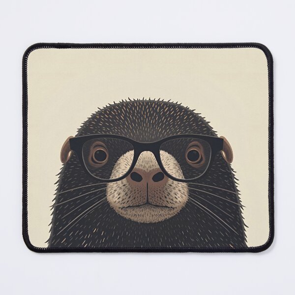 Item preview, Cute Mole with Glasses – Woodland Animal Illustration designed and sold by CuriousCherry.