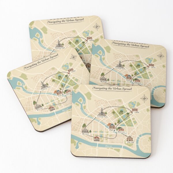 Item preview, Migration Map Urban Birds Path Vintage Map designed and sold by GenNextPrint.