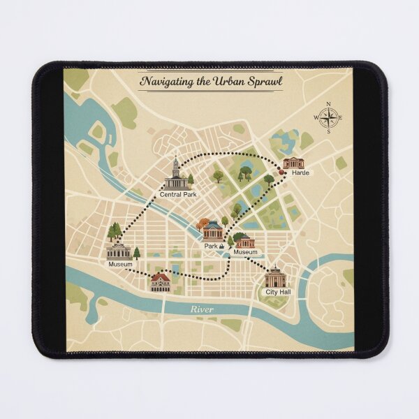 Item preview, Migration Map Urban Birds Path Vintage Map designed and sold by GenNextPrint.