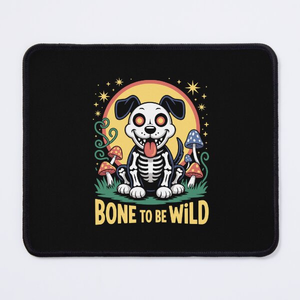 Item preview, Psychedelic Pup: A whimsical Halloween scene where a skeleton luxuriates in a massive teacup designed and sold by Grang Art Artistic Designs.