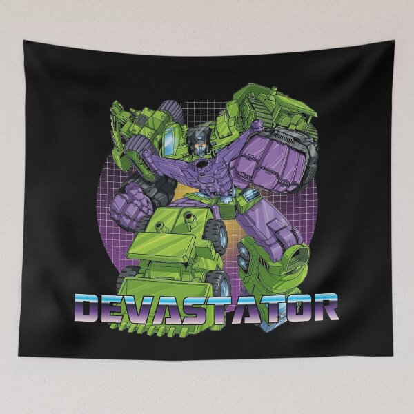 Item preview, Arte del robot transformador vintage Devastator G1 designed and sold by Retr0Tshirts.
