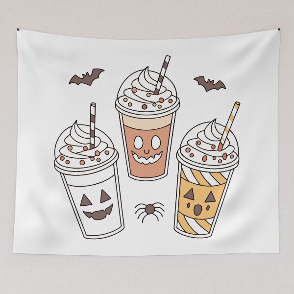 Item preview, Halloween coffee with cream and bats  designed and sold by cocomelon168.