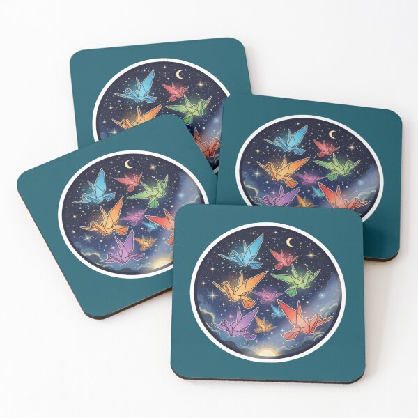 Item preview, Colorful Origami Cranes Under Starry Sky designed and sold by PrintBreeze.