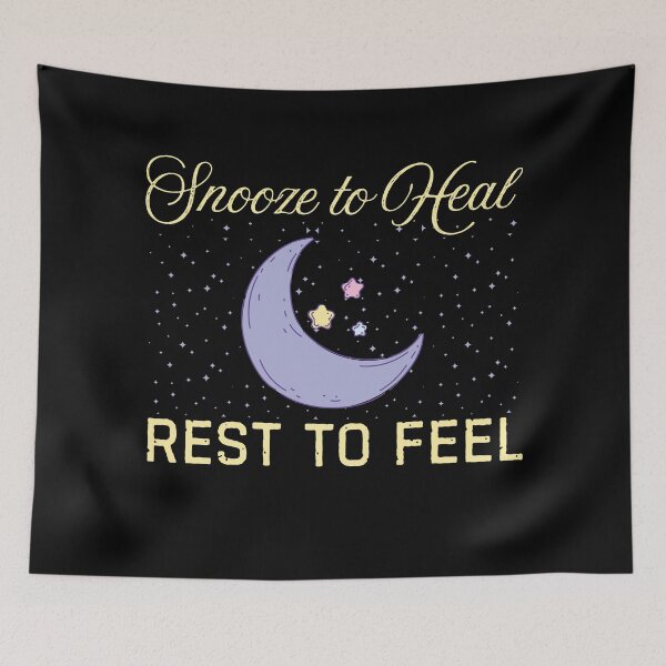 Item preview, Snooze to Heal Rest to Feel sleep Moon Design designed and sold by DesignDazzles.