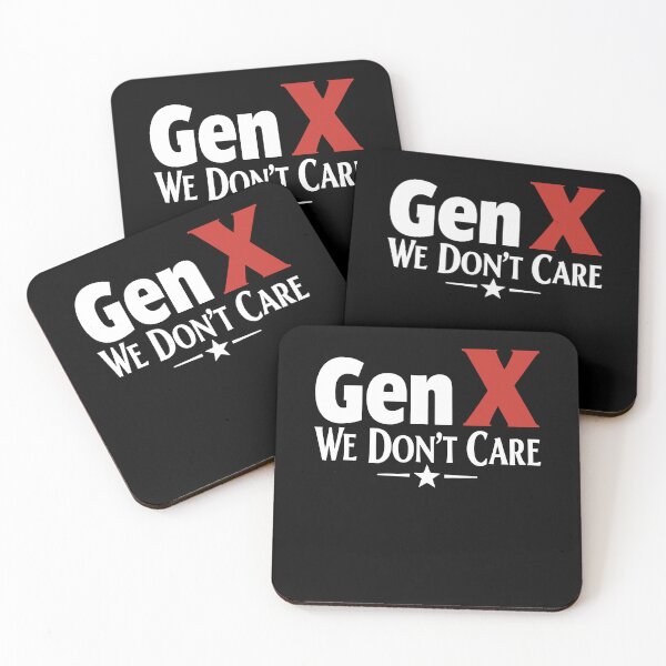 Item preview, Gen X We Donâ€™t Care Red X Bold Generation Statement Typography Art designed and sold by EidosEmporiium.