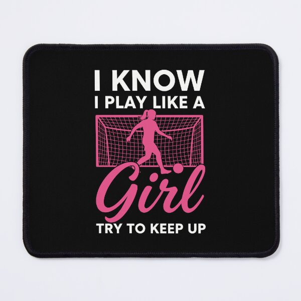 Item preview, Motivational Soccer Design Featuring Girl Athlete and Goal Net Graphic designed and sold by EidosEmporiium.