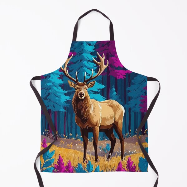 Item preview, Mystical Neon Stag (Red Deer Forest Art Print - Luminous Wildlife Wall Decor designed and sold by DesignsByDessie.