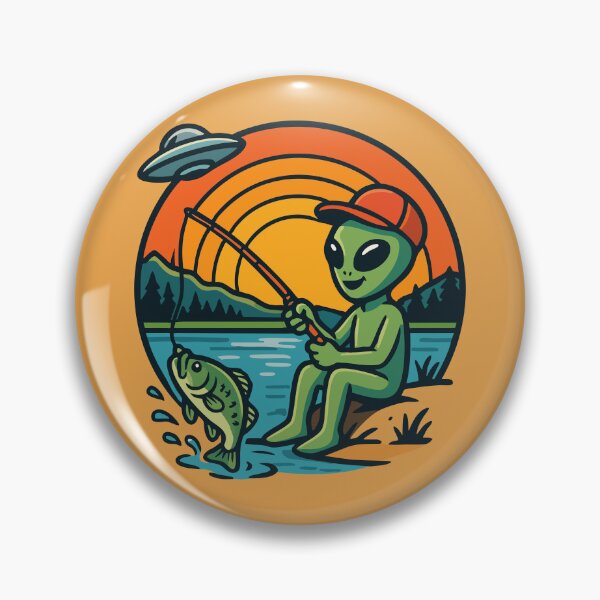 Item preview, Alien Fishing Retro designed and sold by TomFrontierArt.