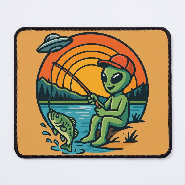 Item preview, Alien Fishing Retro designed and sold by TomFrontierArt.