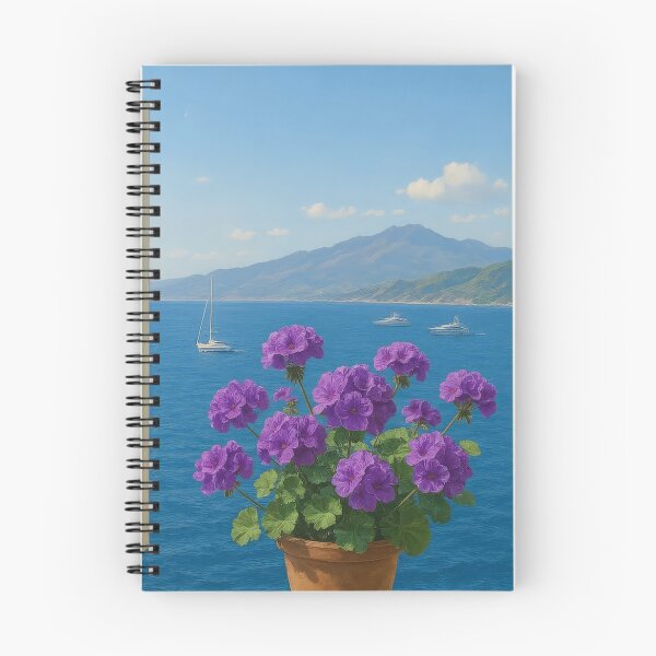 Item preview, A Sicilian Window: Geraniums Overlooking the Sea and Etna designed and sold by IraBum.