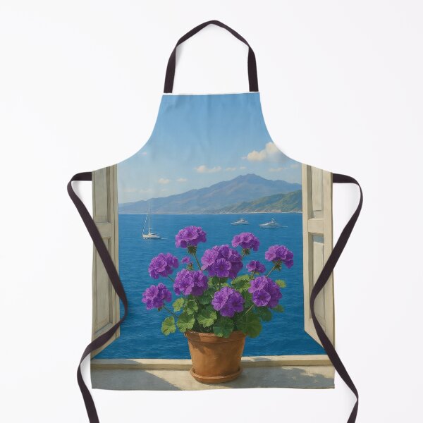 Item preview, A Sicilian Window: Geraniums Overlooking the Sea and Etna designed and sold by IraBum.