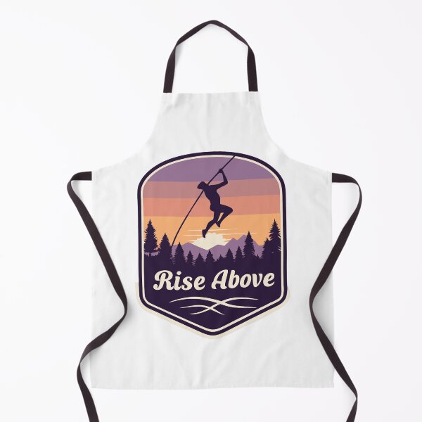Item preview, Vintage Pole Vault – Retro Sunset Silhouette with ‘Rise Above’ Quote designed and sold by VividOrganica.