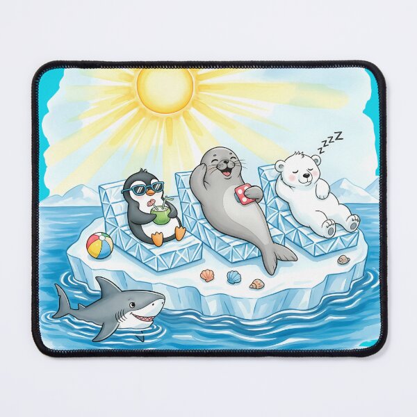 Item preview, Sunny Arctic Beach Day – Penguin, Seal & Polar Bear on an Ice Floe designed and sold by Aileen404.