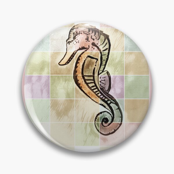 Item preview, Colour grid Art Seahorse: An ocean life watercolour, pastel print on colour grid.  designed and sold by Art-by-Nade.