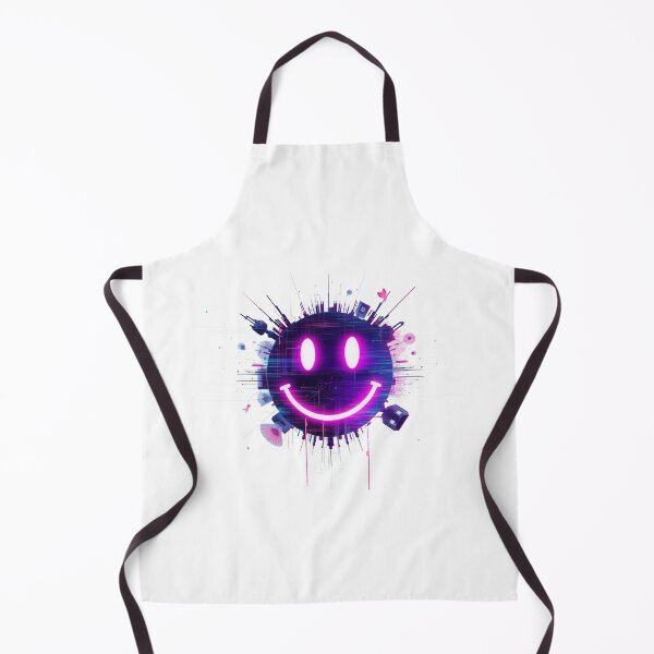 Item preview, Cyberpunk Smiley Face Glitch Art | Neon Digital Design designed and sold by BestZoneStore.