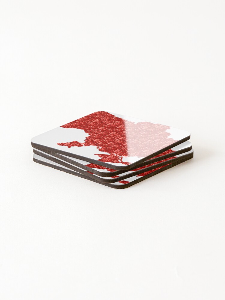 Thumbnail 4 of 5, Coasters (Set of 4), Red Rhinestone Ukraine designed and sold by TheIconSmith.