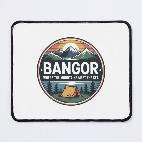 Item preview, Bangor Wales Retro Badge – Where the Mountains Meet the Sea designed and sold by Timeless Design.