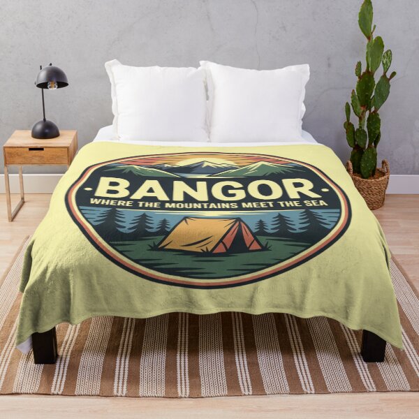 Item preview, Bangor Wales Retro Badge – Where the Mountains Meet the Sea designed and sold by Timeless Design.