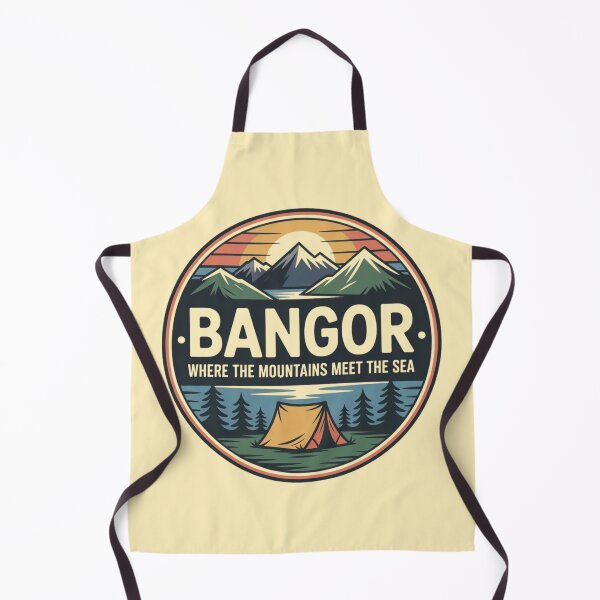 Item preview, Bangor Wales Retro Badge – Where the Mountains Meet the Sea designed and sold by Timeless Design.