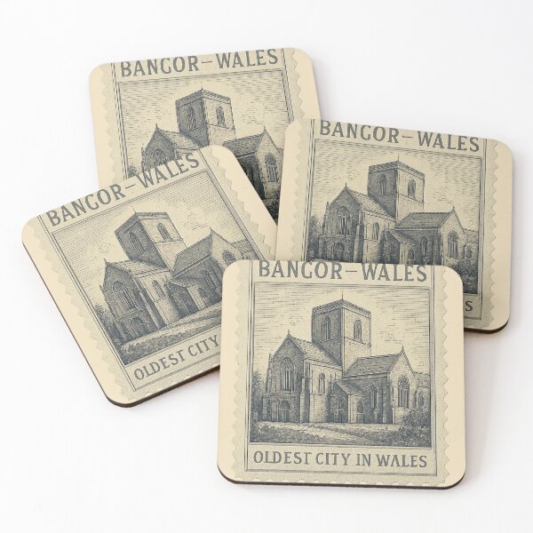 Item preview, Bangor Cathedral Vintage Stamp – Oldest City in Wales Retro Design designed and sold by Timeless Design.