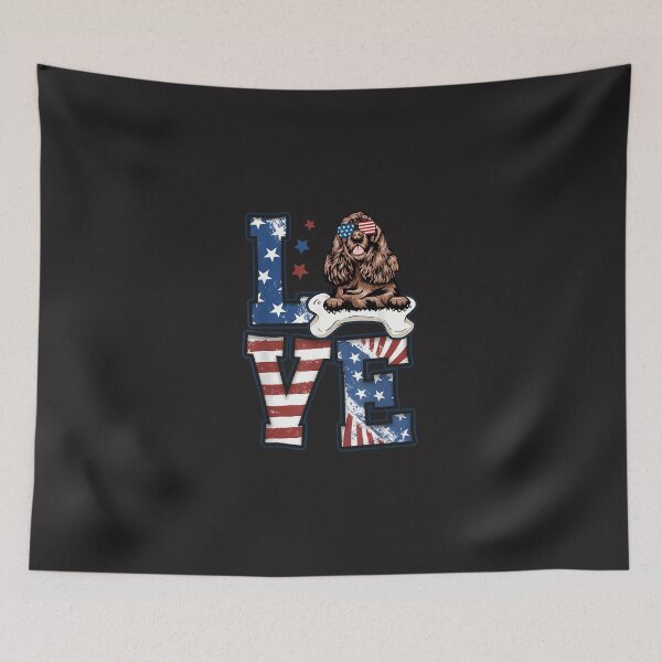 Item preview, 4Th Of July Decor Patriotic Love Cocker Spaniel Dog Usa Flag designed and sold by palkaninch.
