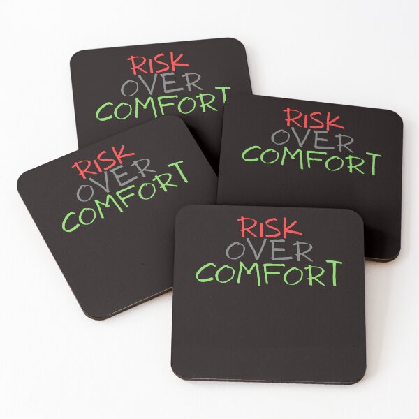Item preview, Risk Over Comfort motivational gift for her and him designed and sold by Nikoverse.