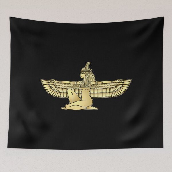 Item preview, Animation Color Portrait Sitting Goddess Of Justice Maat. Profile View. Gold Imitation.  	 designed and sold by poghnppoe28.