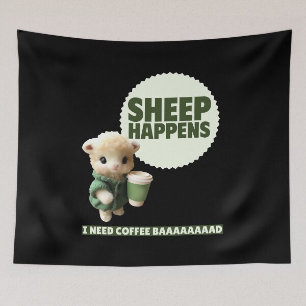 Item preview, SHEEP HAPPENS FUNNY COFFEE designed and sold by GiuseppeGiorno.
