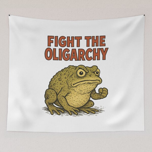Item preview, Rebel Frog, Fight Oligarchy, Eat the rich, Funnyfits70, retro, vintage, meme, funny, humor designed and sold by FunnyFits70.