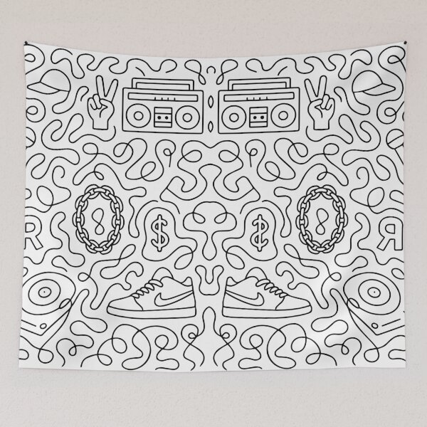 Item preview, Graffiti Style One Line Art Pattern designed and sold by DKunic.