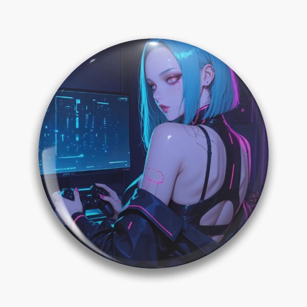 Item preview, Anime bikini waifu cyberpunk gamer designed and sold by Planet Utoppia.