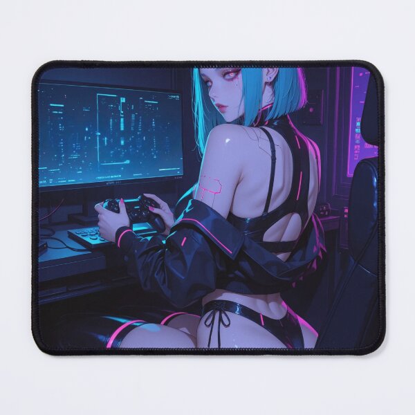 Item preview, Anime bikini waifu cyberpunk gamer designed and sold by Planet Utoppia.