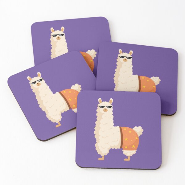 Item preview, Disco llama in pixel glasses and party pants designed and sold by Art-of-Rory.