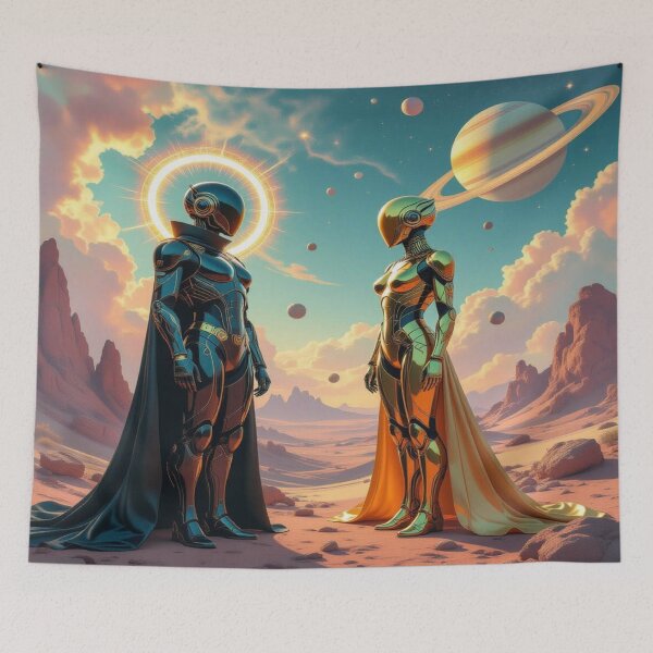 Item preview, Cosmic Connection – Two souls of steel in a moment of light between Saturn dreams and stardust designed and sold by FotoworldEdel.