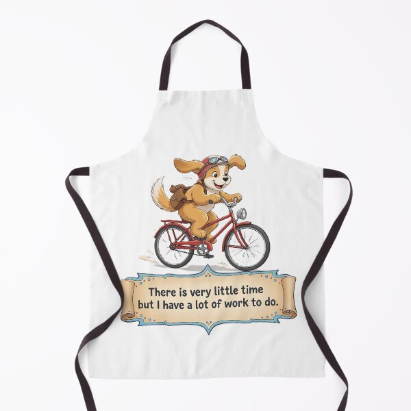 Item preview, Busy Dog on a Bicycle – Funny Motivational Quote: Very Little Time, Lots of Work designed and sold by DroolWorthyUS.