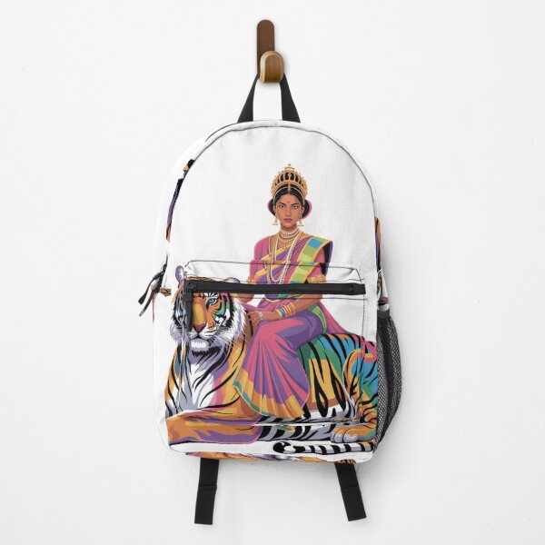 Item preview, ✨ Divine Durga Maa on Multicolored Chrome Tiger – Shimmering Goddess Artwork ✨ designed and sold by RvinJo8.