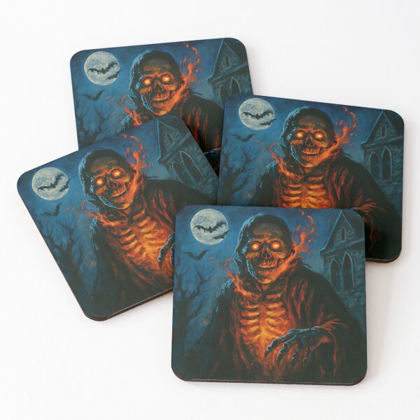 Item preview, 80s Style Glowing Skeleton Halloween Illustration designed and sold by PandaTShirtShop.