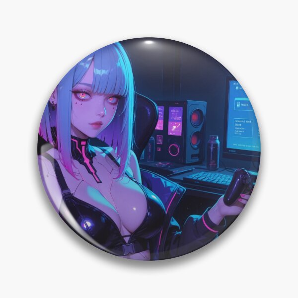 Item preview, Anime bikini waifu cyberpunk gamer designed and sold by Planet Utoppia.