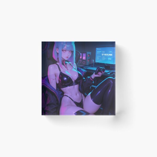 Item preview, Anime bikini waifu cyberpunk gamer designed and sold by Planet Utoppia.
