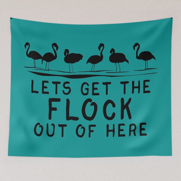Item preview, Get the Flock Out – Funny Flamingo Pun Design - Black designed and sold by Fun Funky Designs.